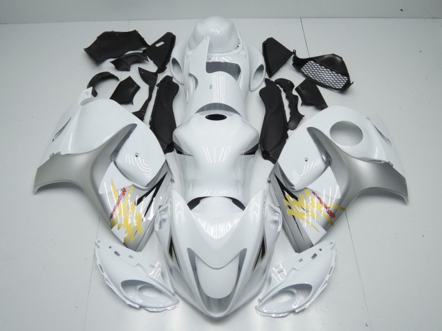 2008-2020 White and Silver GSXR 1300 Hayabusa Fairings 2008-2020 White and Silver GSXR 1300 Hayabusa Fairings