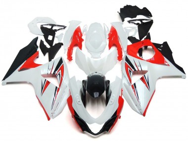 2009-2016 Gloss Red with White and black Custom Style GSXR 1000 Fairings
