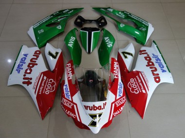 2011-2014 Gloss White / Red / Green Ducati 1199 Fairings