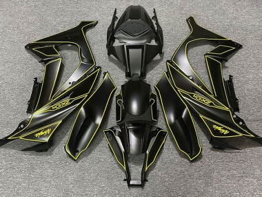 2011-2015 Matte Black & Yellow Lining ZX10R Fairings