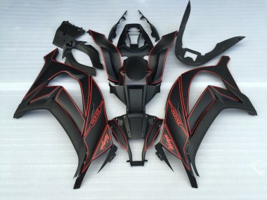 2011-2015 Matte Black and Red ZX10R Fairings