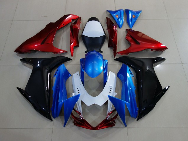 2011-2024 Custom Red Black and Blue GSXR 600-750 Fairings 2011-2024 Custom Red Black and Blue GSXR 600-750 Fairings