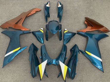 2011-2024 Gloss Light Blue and Orange GSXR 600-750 Fairings