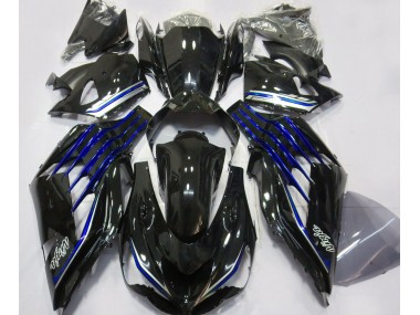 2012-2021 Gloss Black & Blue ZX14R Fairings