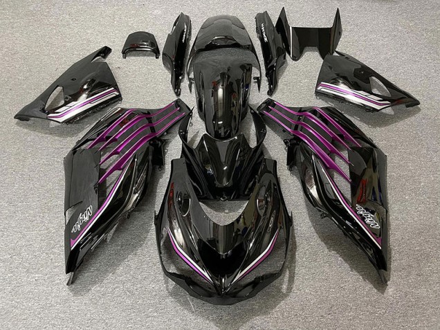 2012-2021 Gloss Black & Pink ZX14R Fairings 2012-2021 Gloss Black & Pink ZX14R Fairings