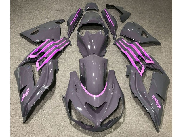 2012-2021 Nardo Grey & Pink ZX14R Fairings 2012-2021 Nardo Grey & Pink ZX14R Fairings