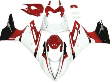 2013-2016 White and Red Daytona 675 Fairings