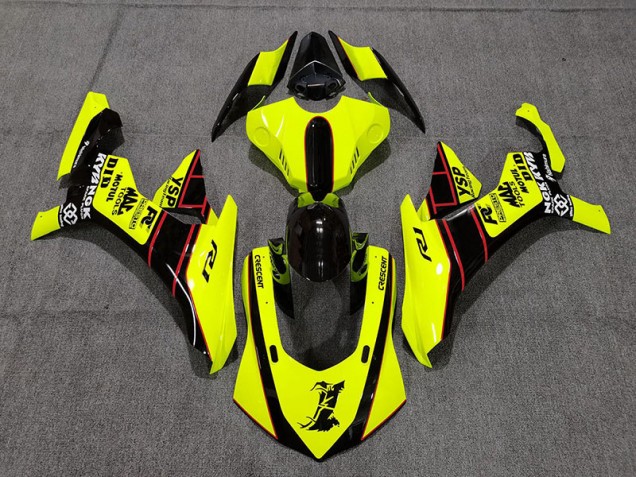 2015-2019 Floro Yellow and Black R1 Fairings