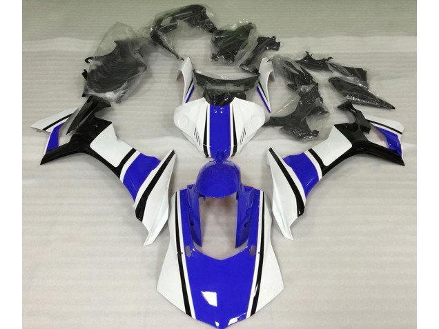2015-2019 Gloss White Blue and Black R1 Fairings