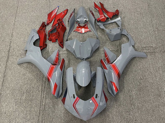 2015-2019 Nardo Grey & Red Accents R1 Fairings