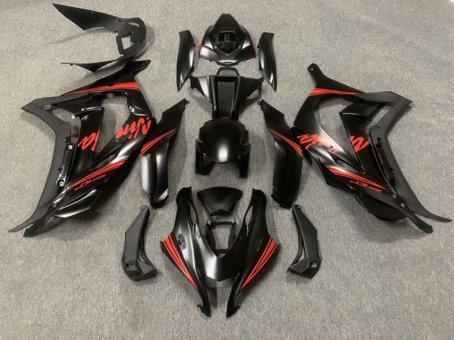 2016-2019 Matte Black w Red ZX10R Fairings 2016-2019 Matte Black w Red ZX10R Fairings