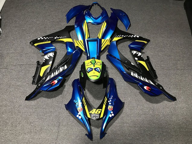 2016-2019 Metallic Blue Shark ZX10R Fairings 2016-2019 Metallic Blue Shark ZX10R Fairings