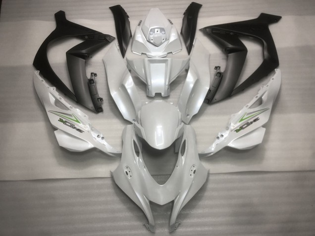 2016-2019 Pearl White and Green ZX10R Fairings