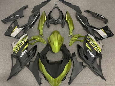 2018-2023 Liquid Yellow and Grey Ninja 400 Fairings